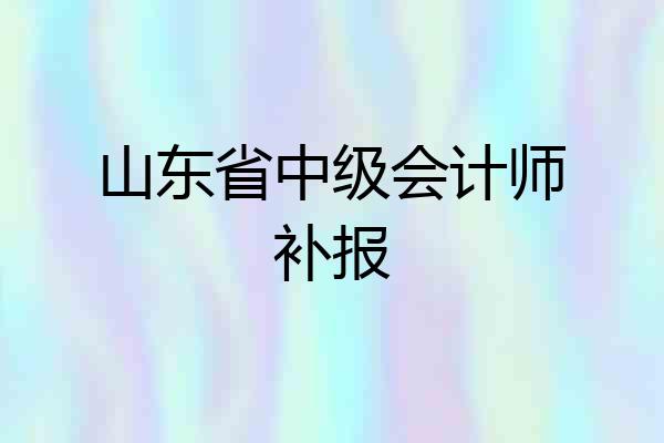 山东省中级会计师补报