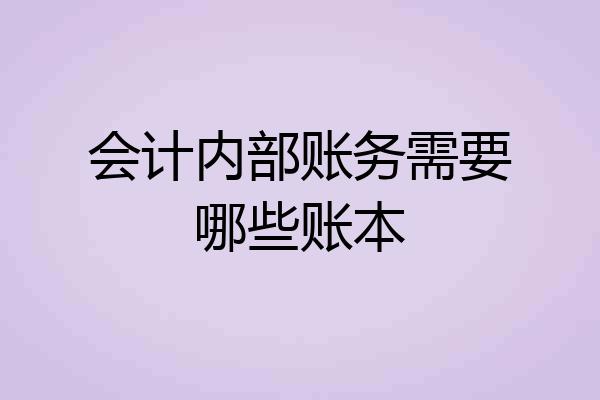 会计内部账务需要哪些账本