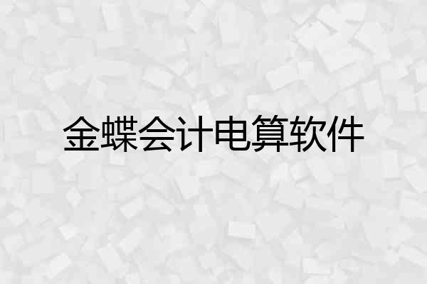金蝶会计电算软件
