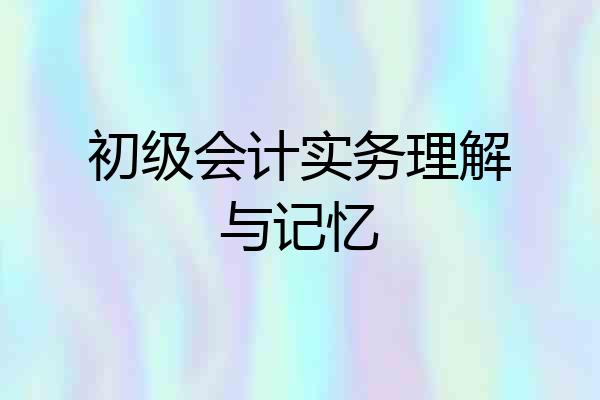 初级会计实务理解与记忆