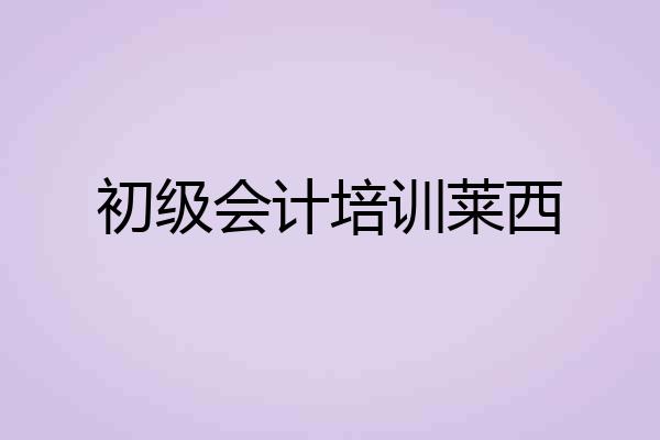初级会计培训莱西