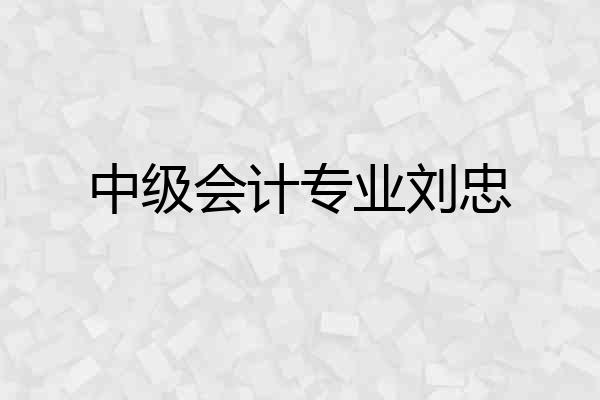 中级会计专业刘忠