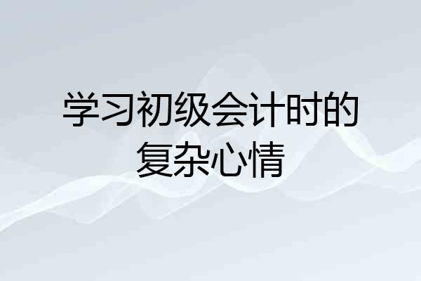 学习初级会计时的复杂心情