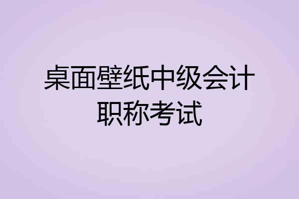 桌面壁纸中级会计职称考试