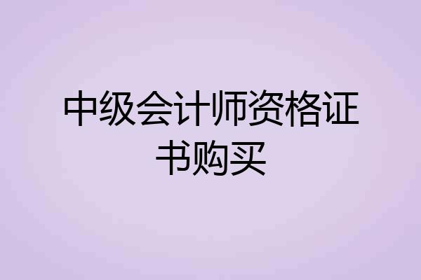中级会计师资格证书购买