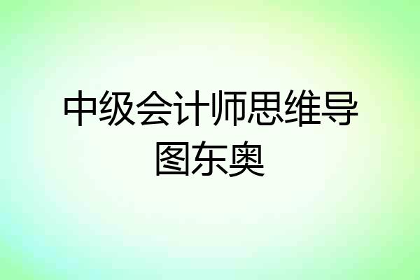 中级会计师思维导图东奥