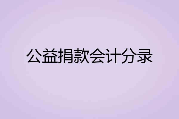 公益捐款会计分录