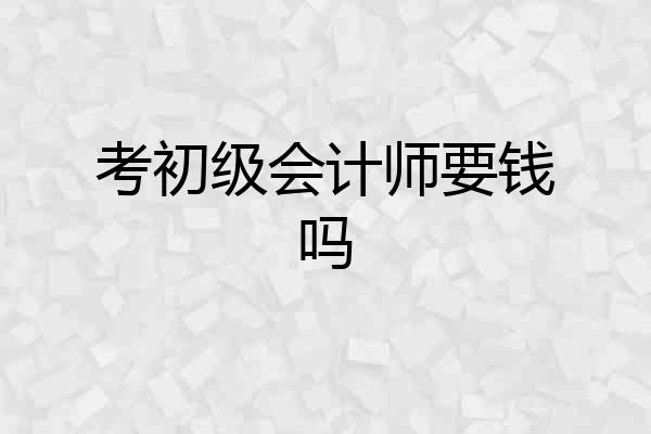考初级会计师要钱吗