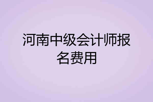 河南中级会计师报名费用