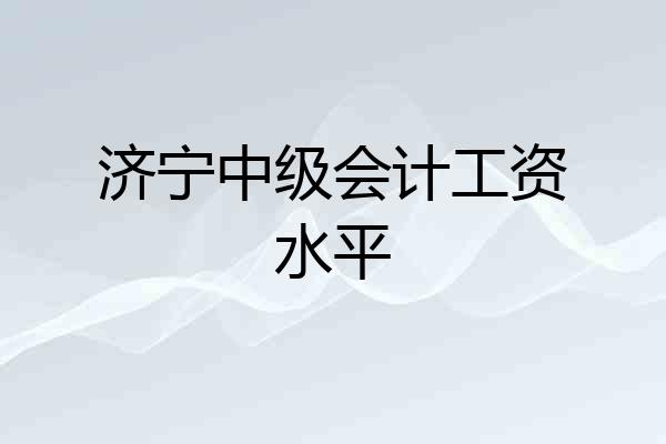 济宁中级会计工资水平