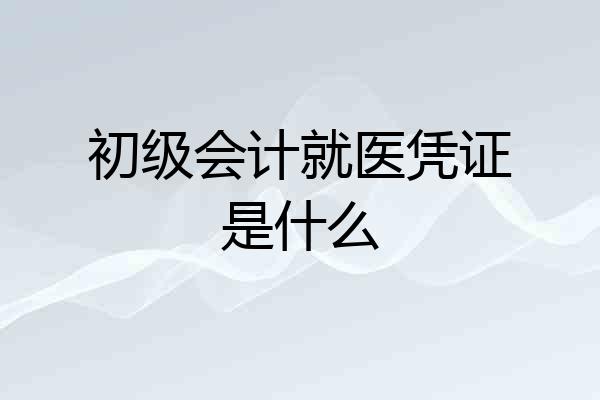 初级会计就医凭证是什么