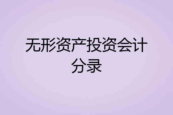 无形资产投资会计分录