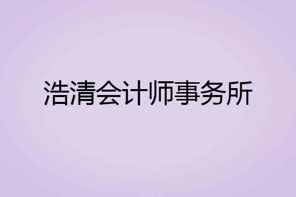 浩清会计师事务所