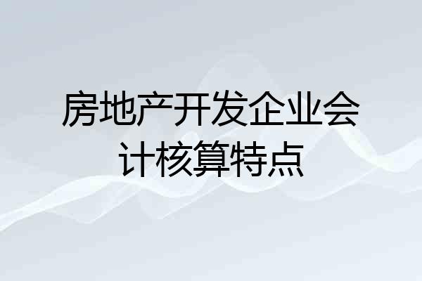 房地产开发企业会计核算特点