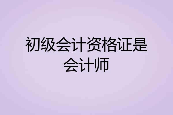 初级会计资格证是会计师