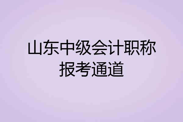 山东中级会计职称报考通道