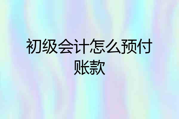 初级会计怎么预付账款
