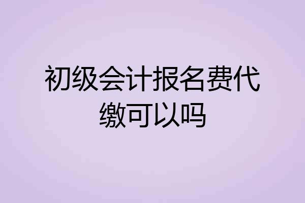 初级会计报名费代缴可以吗