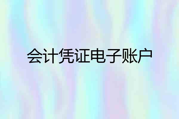 会计凭证电子账户
