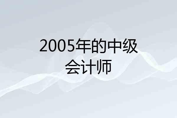 2005年的中级会计师