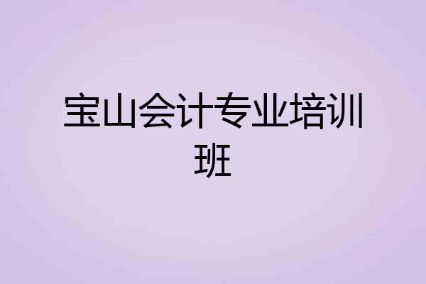 宝山会计专业培训班