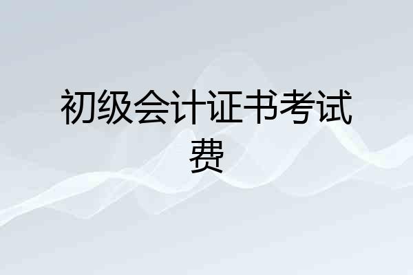 初级会计证书考试费