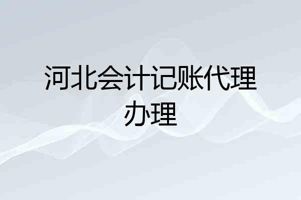 河北会计记账代理办理