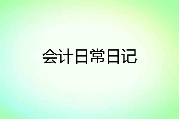 会计日常日记