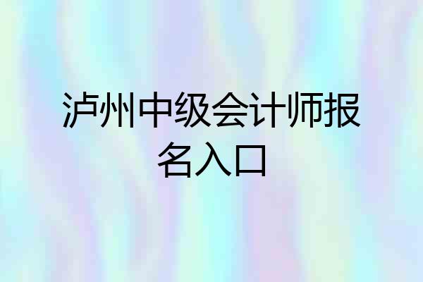 泸州中级会计师报名入口
