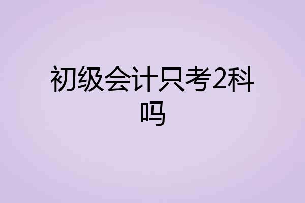 初级会计只考2科吗