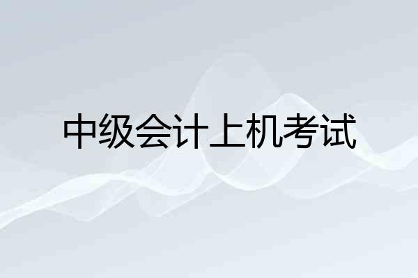 中级会计上机考试
