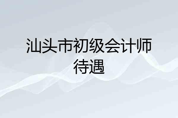 汕头市初级会计师待遇