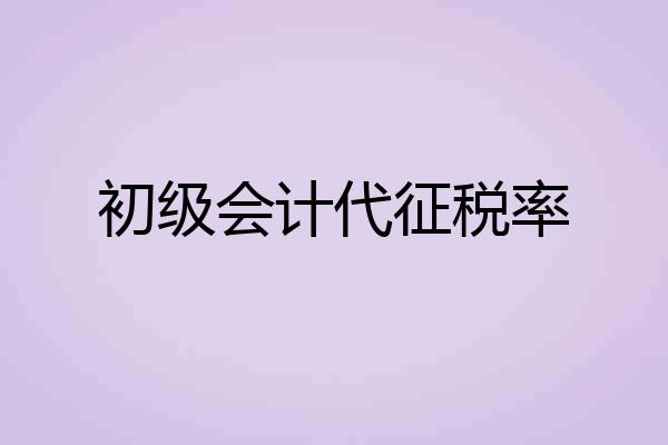 初级会计代征税率
