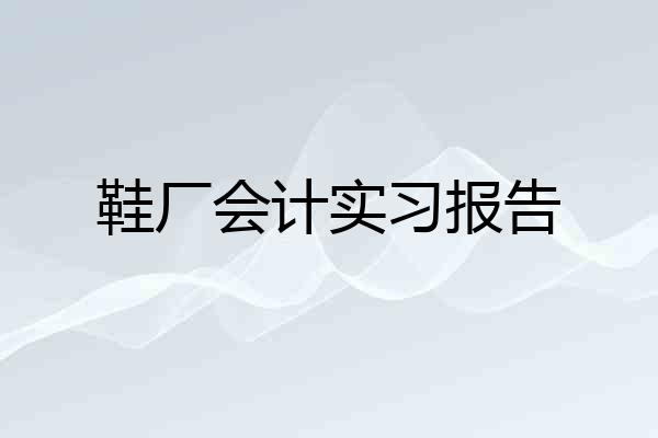鞋厂会计实习报告