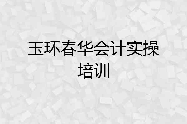玉环春华会计实操培训