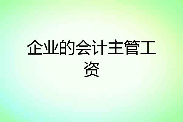 企业的会计主管工资