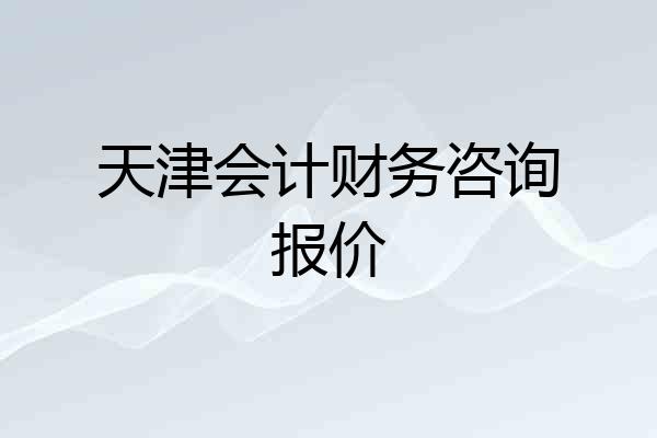 天津会计财务咨询报价
