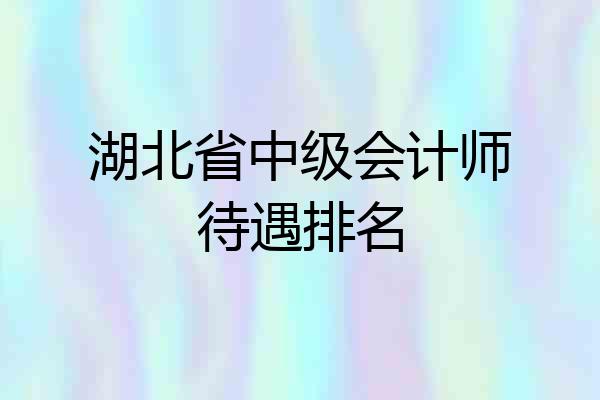 湖北省中级会计师待遇排名