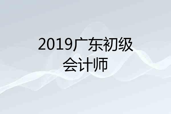2019广东初级会计师