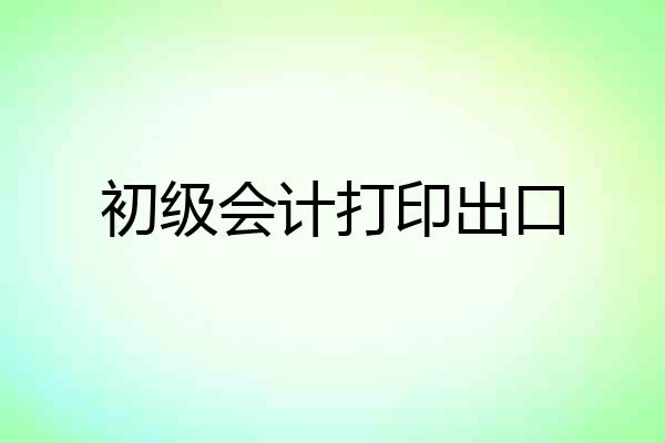 初级会计打印出口