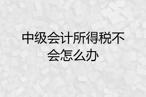 中级会计所得税不会怎么办