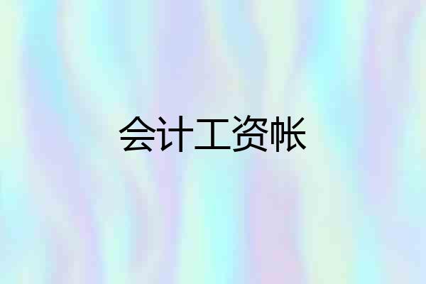 会计工资帐
