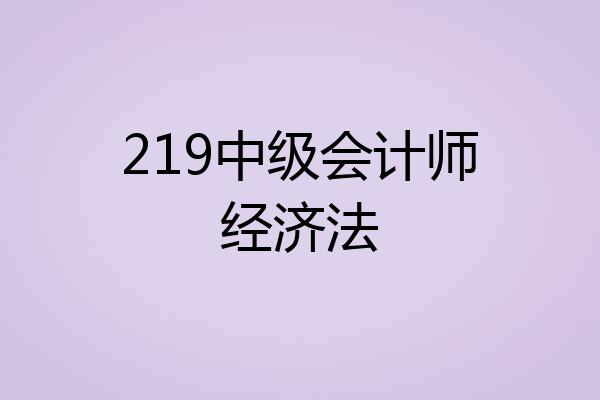 219中级会计师经济法