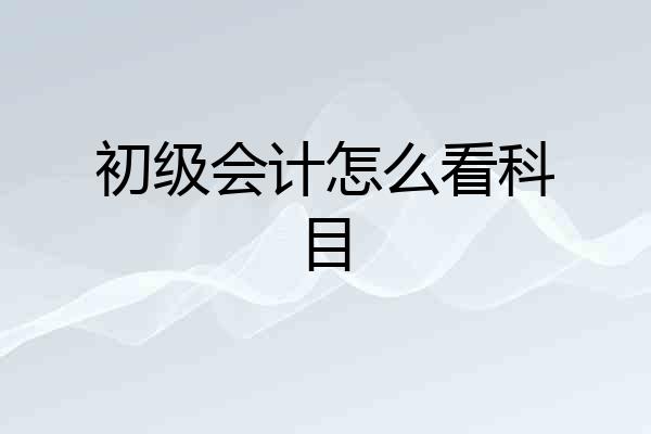 初级会计怎么看科目