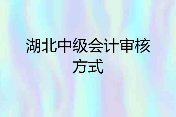 湖北中级会计审核方式