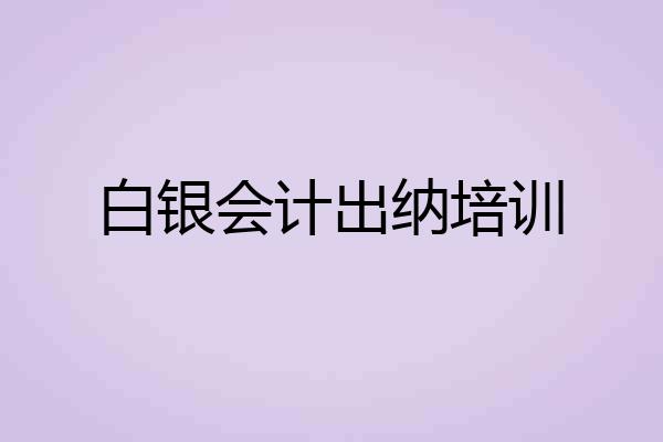 白银会计出纳培训