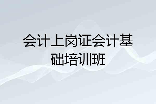 会计上岗证会计基础培训班