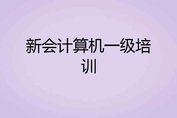 新会计算机一级培训
