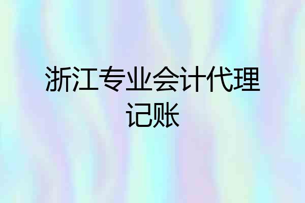 浙江专业会计代理记账