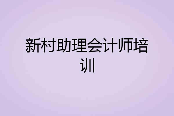 新村助理会计师培训